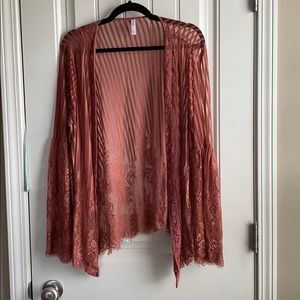 Rose bell sleeve sheer covering